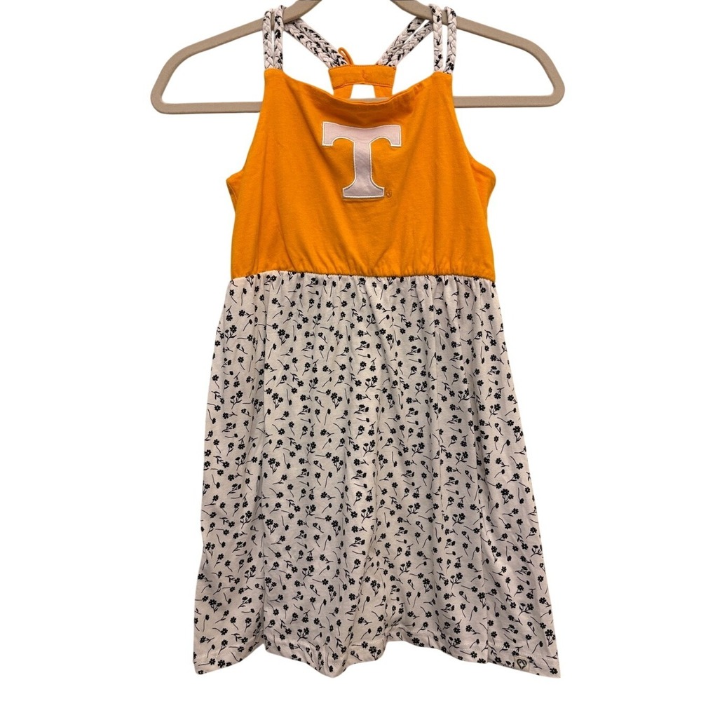 Colosseum Orange Tank Top Floral Skirt Girls' Dress Size L (10-12)